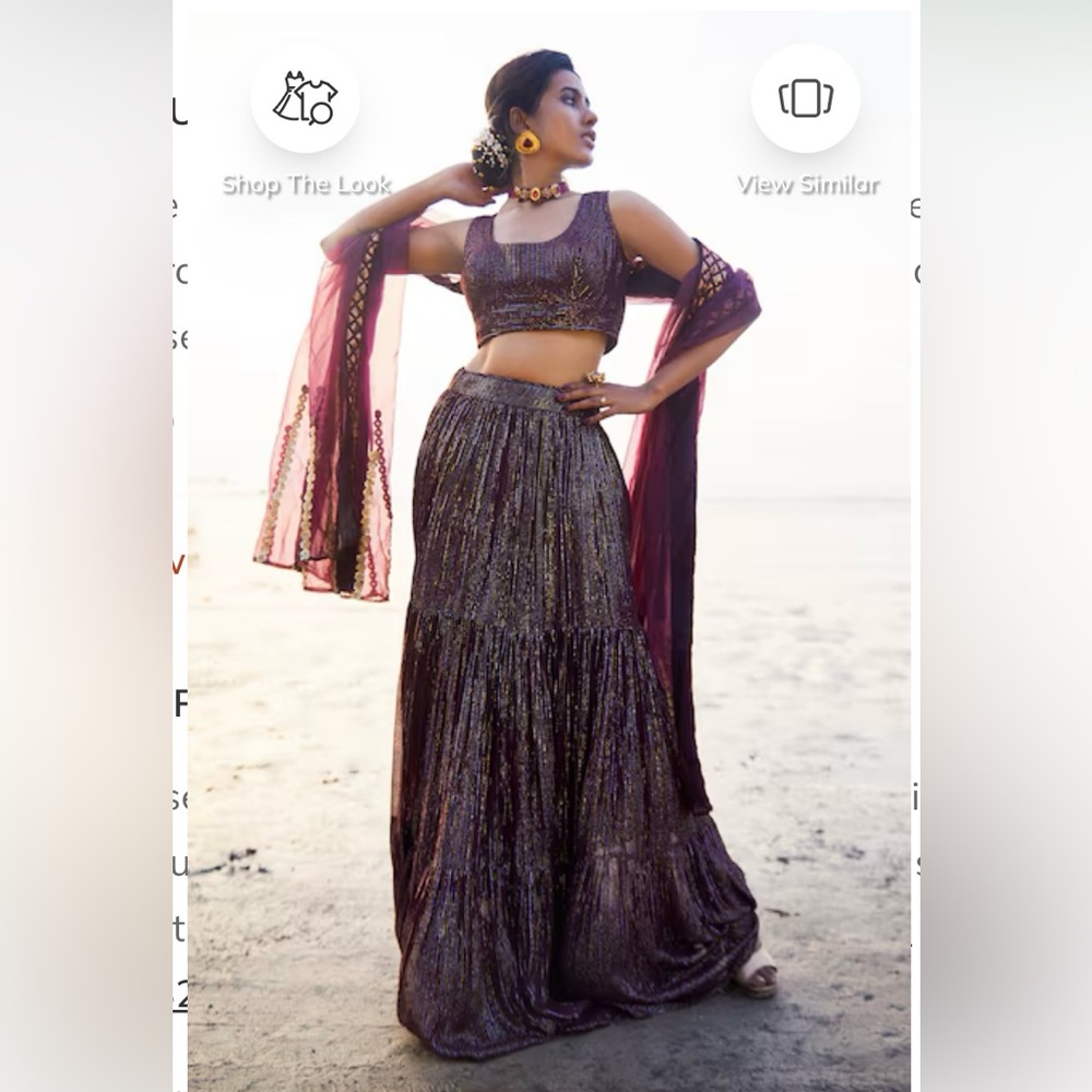 Purple “wine” lehenga from Aza fashions, size medium